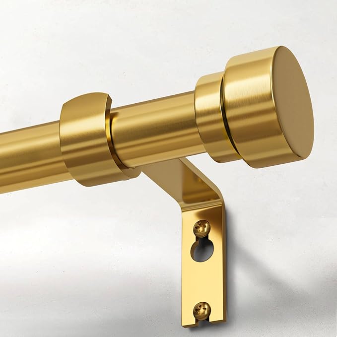 Modern Gold Curtain Rods for Windows 48 to 84 Inches Adjustable Length Heavy by Unknown