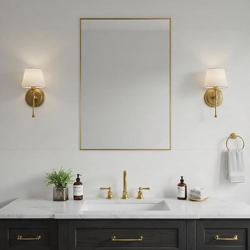 24x36 Inch Brass Bathroom Mirror - Image 2
