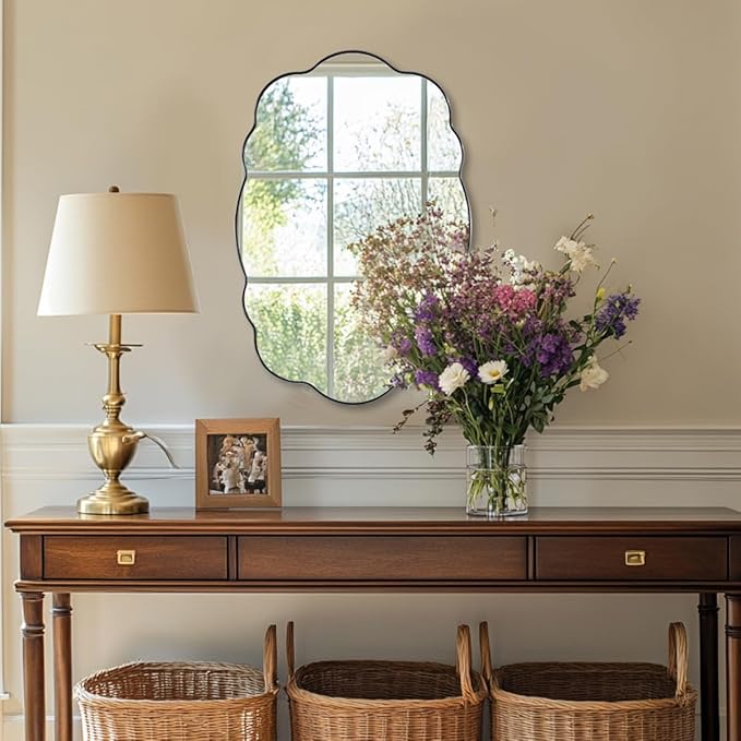 ANDY STAR Brushed Nickel Mirror Scalloped Edge - Image 3