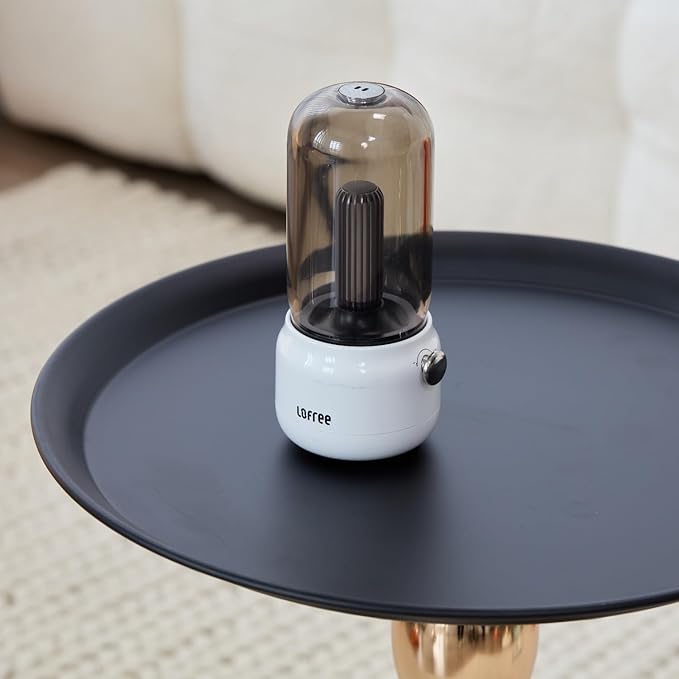 Modern Round Side Table with Gold Pedestal Base, Accent End Table - Image 7