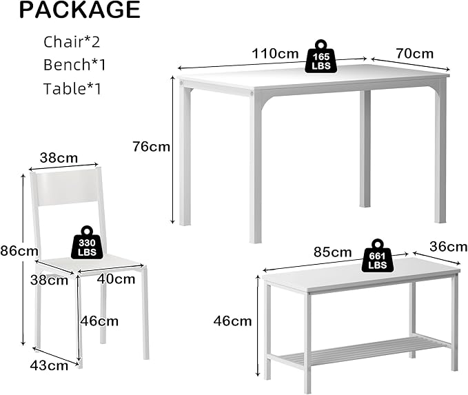 SogesHome 4-Piece Dining Table Set - Image 2