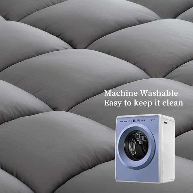COONP King Mattress Topper, Extra Thick Pillowtop, Cooling Plush Mattress Pad - Image 7