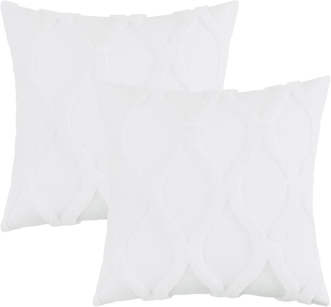 decorUhome Throw Pillow Covers 24x24 Inch Set of 2, Soft Plush Faux Fur Wool - Image 7