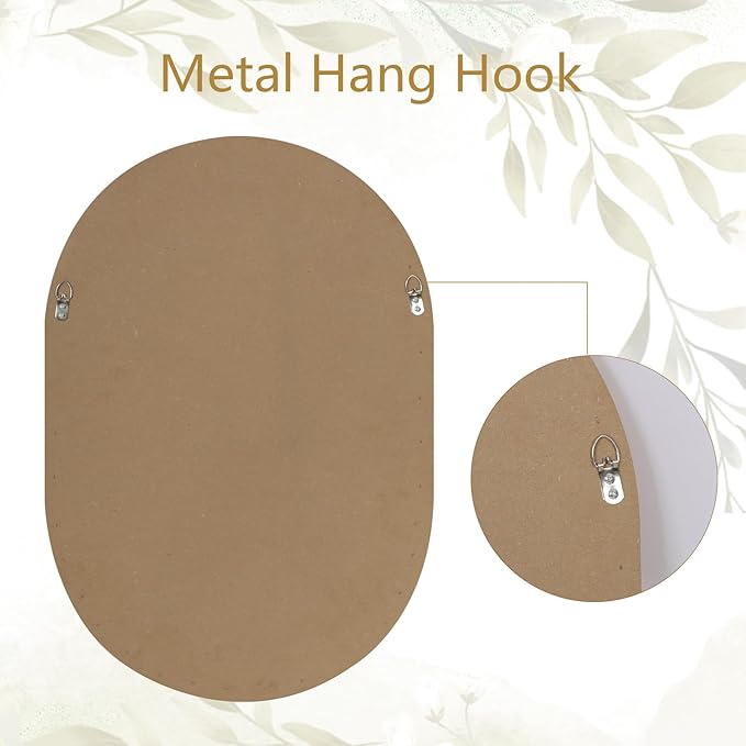 ULIKE Rattan Mirror for Bathroom, 20x30 Inch Oval Rustic Farmhouse Wall Decor - Image 3
