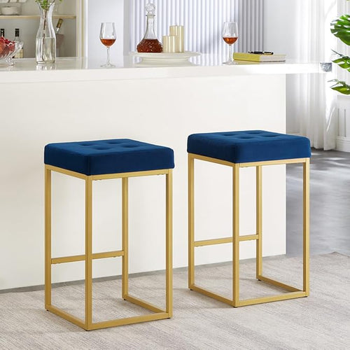 24KF Contemporary Counter Height Bar Stool Set of 2 by WEMARTHOMEDECOR