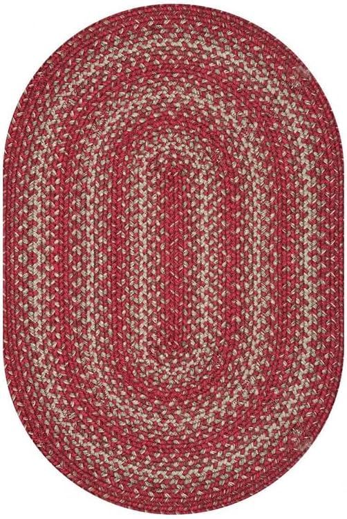 Homespice 20x30” Red Oval Braided Rug. Apple Pie Red Jute Oval Rug. Uses- - Image 8