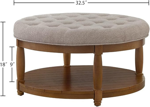 24KF Upholstered Round Coffee Table - Image 2