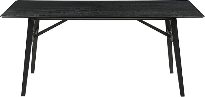 Armen Living Channell Mid Century Modern 5 Piece Black Wood Dining Table Set - Image 7