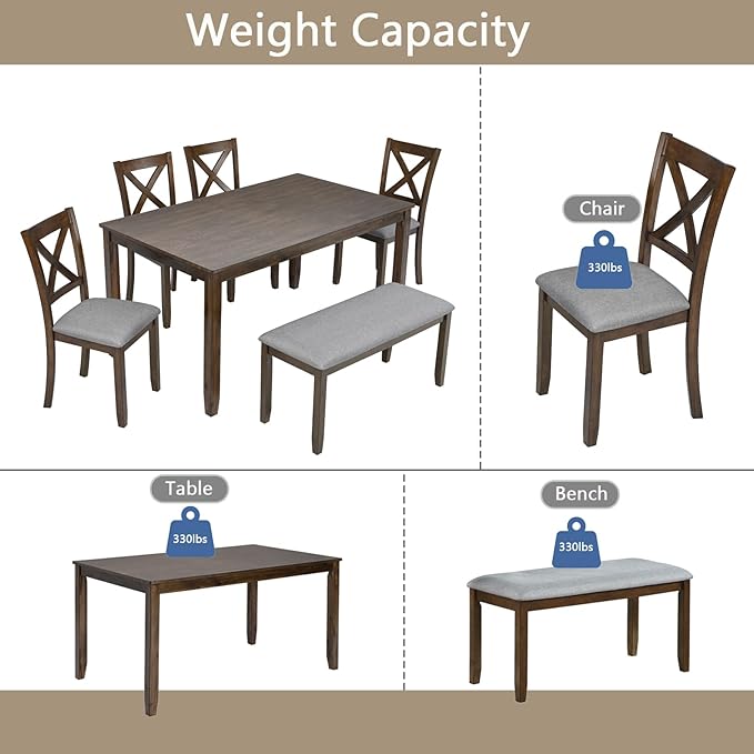 KEIKI 6-Piece Standard Height Dining Table Set - Image 7