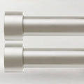 2 Pack Curtain Rods for Windows 66 to 120 Inch, 1 Inch Brushed Nickel Curtain by TimeForest