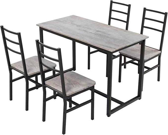 5-Piece Dining Table Set with 4 Chairs, 47.2" Kitchen Table Chairs Set of 4 - Image 3