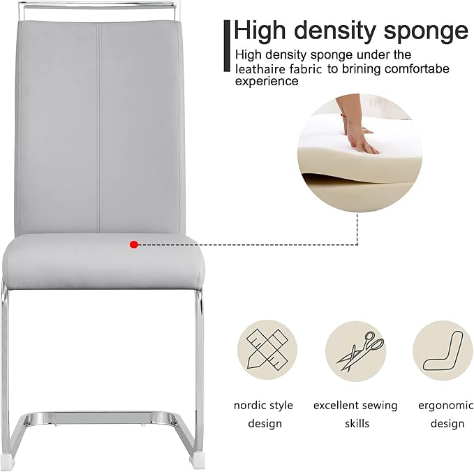 Dining Chairs Set, Kitchen Modern Metal Chairs - Image 6