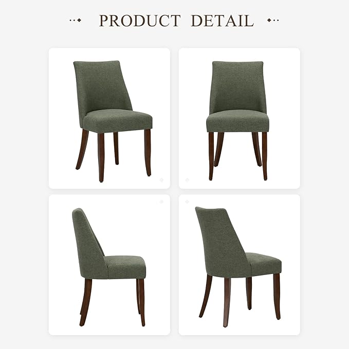 COLAMY Upholstered Dining Chairs Set of 4, Mid Century Modern Kitchen Chairs - Image 8