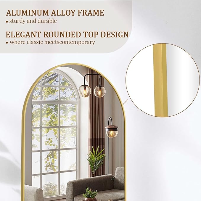 Koonmi Full Length Mirror, Standing Hanging or Leaning Full Body Mirror - Image 5