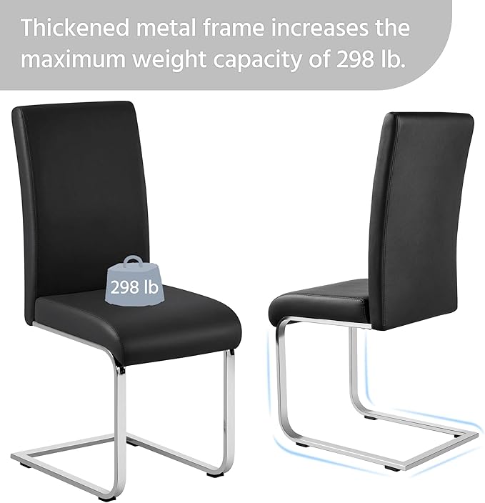 Yaheetech Dining Chairs Set of 2 Modern Faux Leather Upholstered Dining Room - Image 9