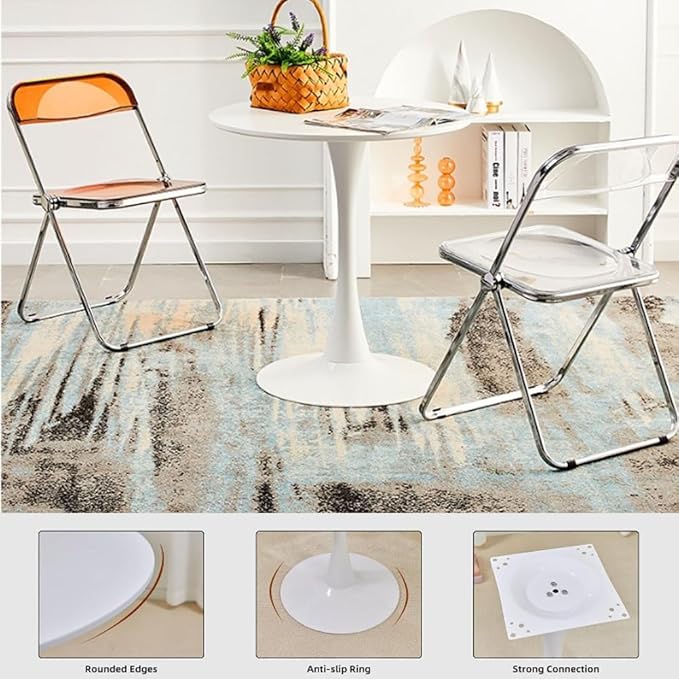 31.2" Tulip Dining Table, Mid-Century Modern Style, Round MDF Top - Image 8