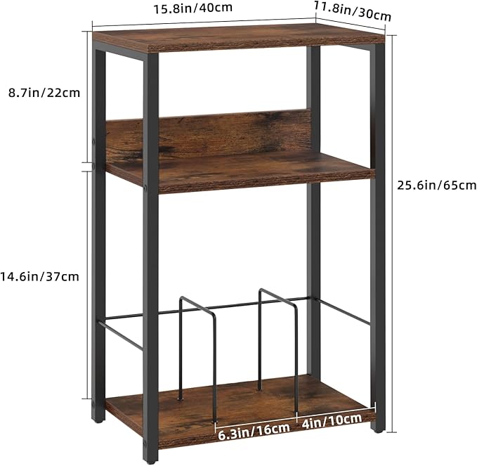 LELELINKY Record Player Stand Set of 2, 3-Tier End Side Table - Image 2