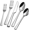 KINGSTONE Silverware Set for 8, 40-Piece Forged 18/10 Stainless Steel Flatware by KINGSTONE