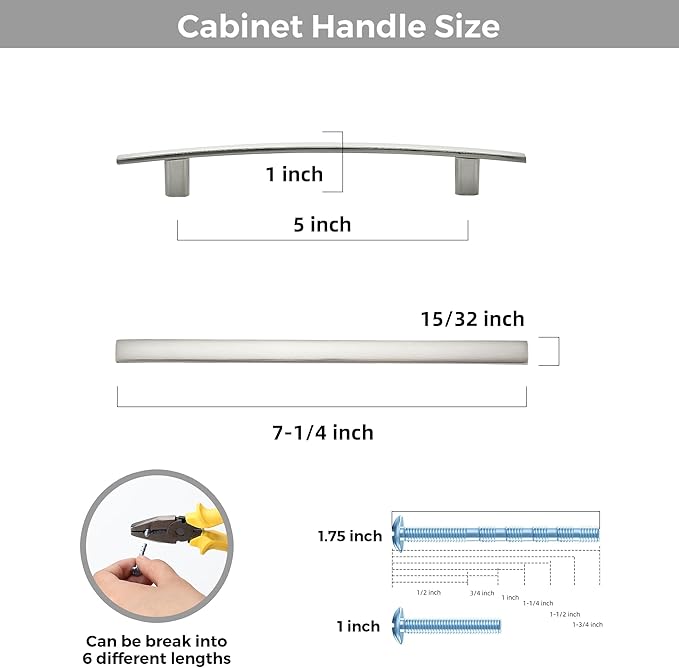 10 Pack Cabinet Handles 5" Hole Center - Image 3