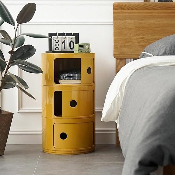 COZYMATIC 3 Tier Round Nightstand by COZYMATIC