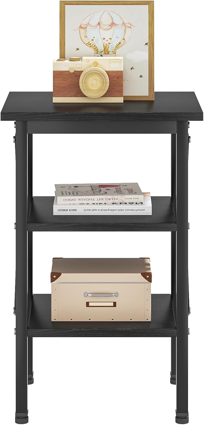 VECELO End Table, Bedside Table, X-Design Reinforced Nightstands, Side Table - Image 3