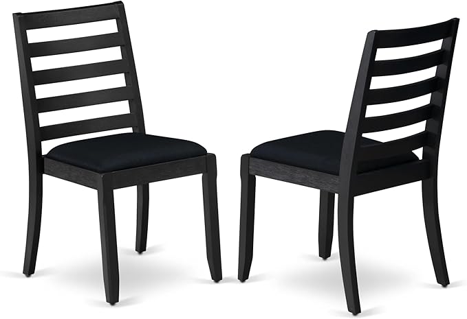 East West Furniture LGX15-BLK-24 -5 Piece Dining Set Includes a Rectangular - Image 4