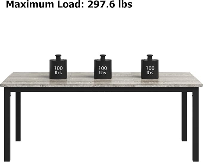 GarveeHome 70.8in Industrial Dining Table - Image 6