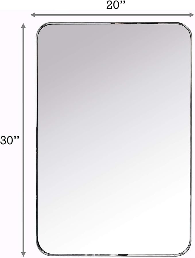 TEHOME 20x30 inch Chrome Metal Framed Bathroom Mirror - Image 6
