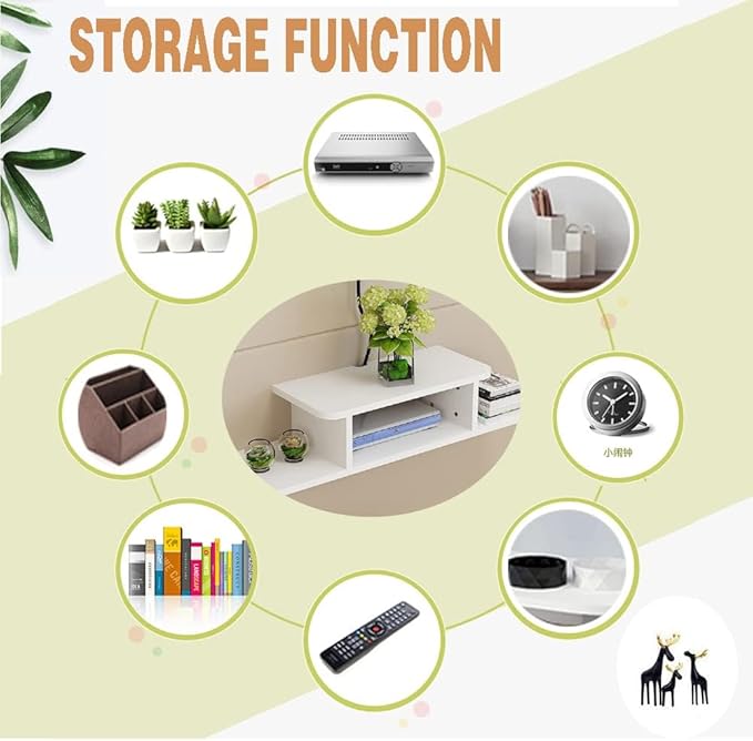 BiJun Floating TV Shelf, Entertainment Center Wall Mounted Media Console Router - Image 6