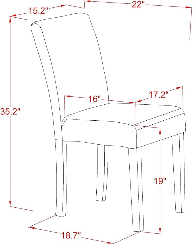 East West Furniture AMAB3-ABK-24 3 Piece Modern Dining Table Set Contains a - Image 15