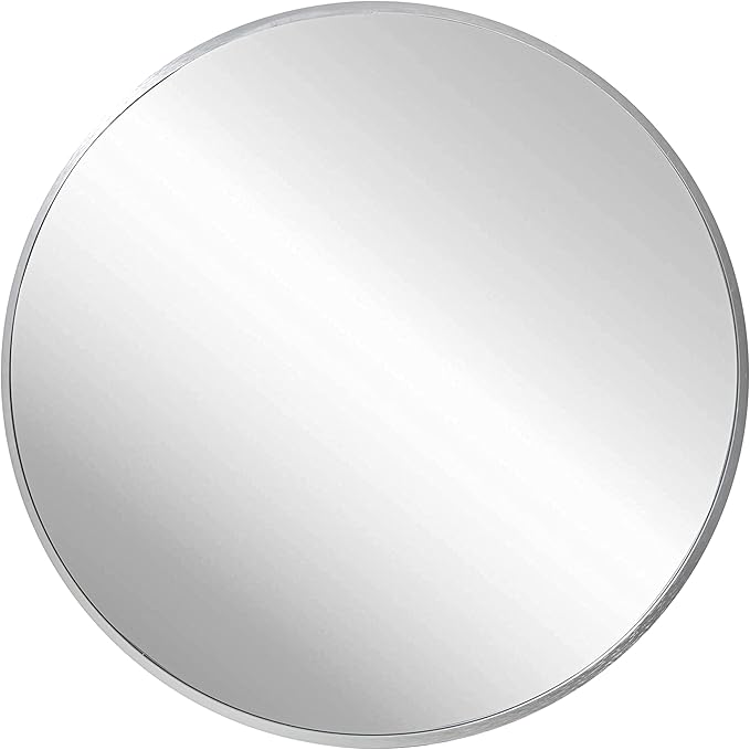 FrameWorks 20" Deluxe Contemporary Silver Circular Aluminum Mirror by FrameWorks
