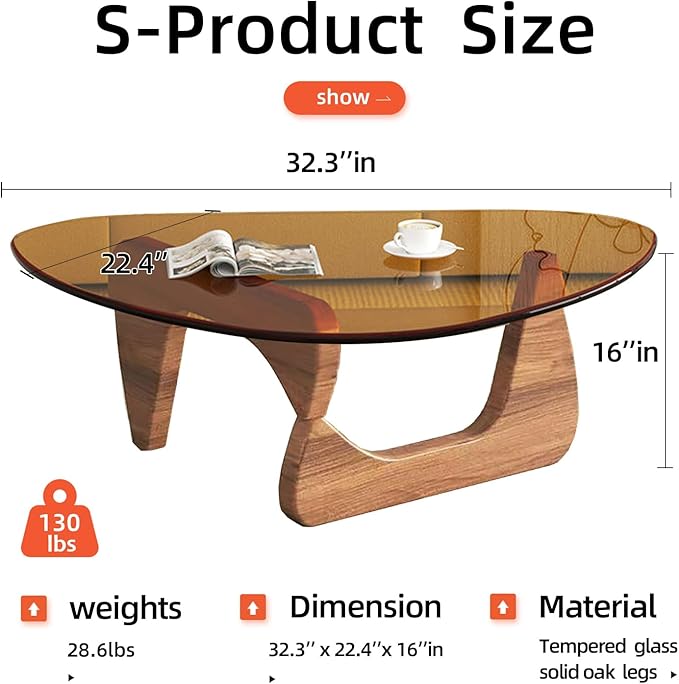 Modern Glass Coffee Table for Living Room mid Century Small Coffee Table - Image 2