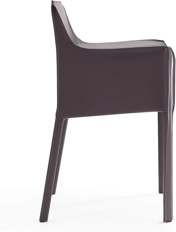 Manhattan Comfort Paris Modern Saddle Leather Dining Chairs, Metal Frame - Image 5