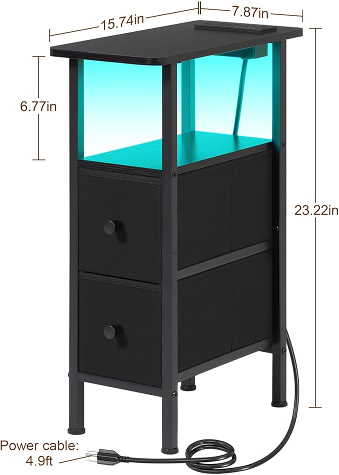 Narrow End Tables Living Room Set of 2 - Image 3