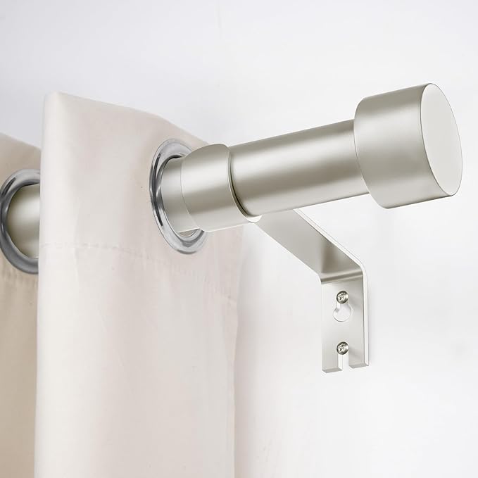 2 Pack Curtain Rods for Windows 66 to 120 Inch, 1 Inch Brushed Nickel Curtain - Image 4