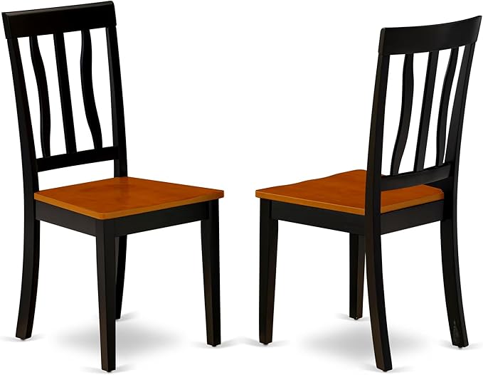 East West Furniture HLAN5-BCH-W 5 Piece Dining Table Set - Image 5