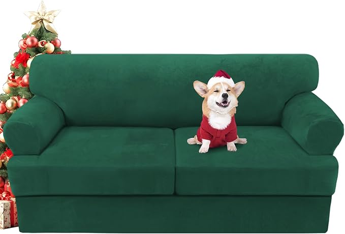 H.VERSAILTEX Sofa Cover 3 Piece T Cushion Sofa Slipcovers Thick Velvet Couch by HVERSAILTEX