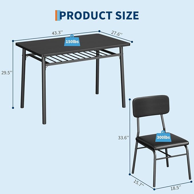 GarveeHome Dining Table Set for 4 - Image 2