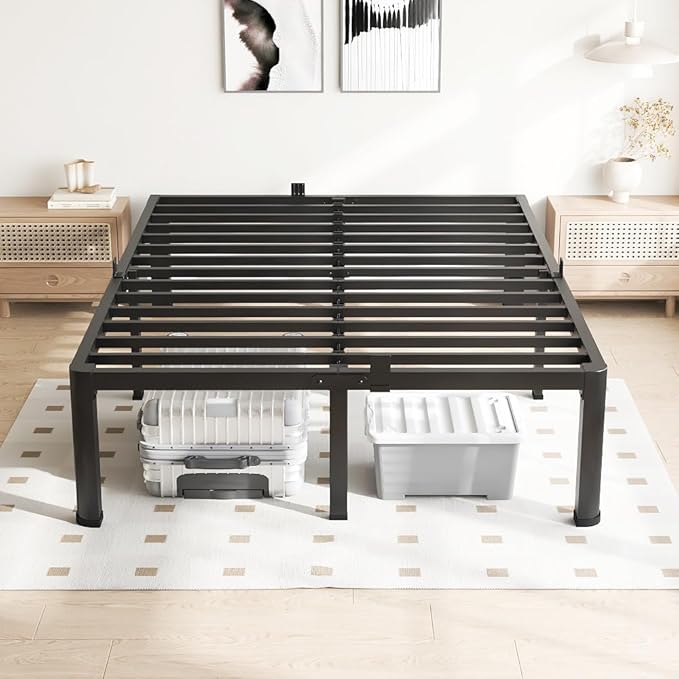 14 Inch California King Bed Frame, 3500Lbs Heavy Duty Metal Platform - Image 8