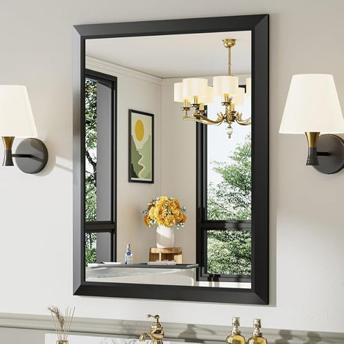 28x36 Inch Black Bathroom Mirror by Briivuemodernmirrors