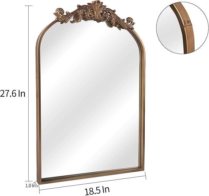 Wall Mirror Window Decorative Traditional Vintage Ornate Baroque Mirrors - Image 5