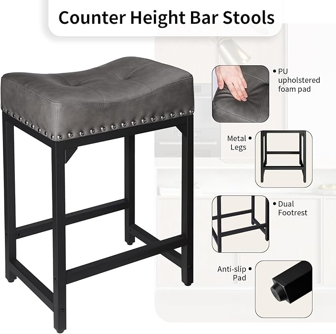 Counter Height Bar Stools Set of 3, Stools - Image 6