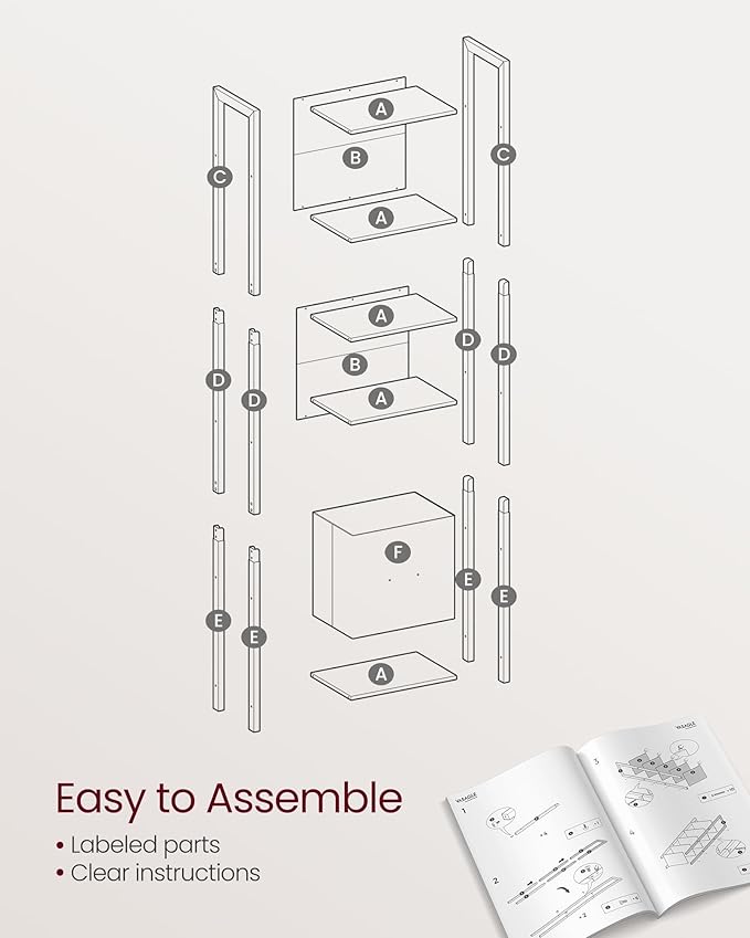 VASAGLE 5-Tier Bookshelf, Book Shelf - Image 8