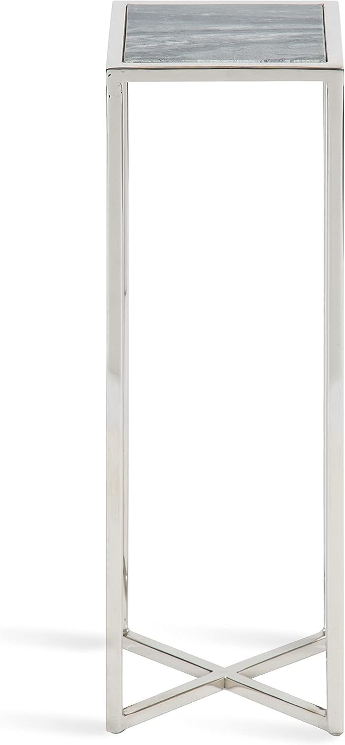 Kate and Laurel Jaspur Modern Drink Table, Decorative Glam Marble Accent Table - Image 3