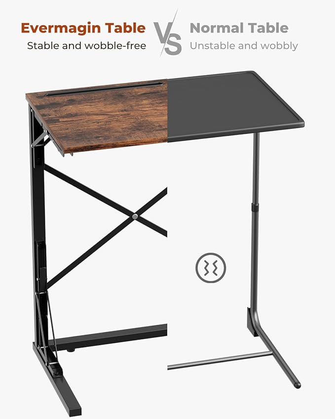 21''Wx28''H Folding TV Tray for Eating, Small Foldable C-Shaped Tray Table - Image 10