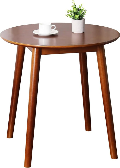 28.3" Small Round Dining Table for 2, Wooden Space-Saving Kitchen Dinner Table by OGMILL