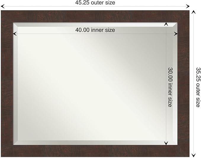 Amanti Art Brown Bathroom Mirror - Image 4
