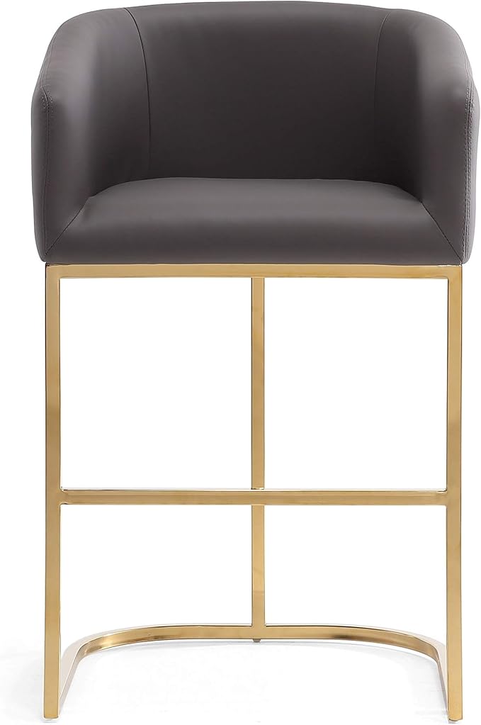 Manhattan Comfort Louvre 26 Inch Mid Century Modern Counter Height Bar Stools - Image 5