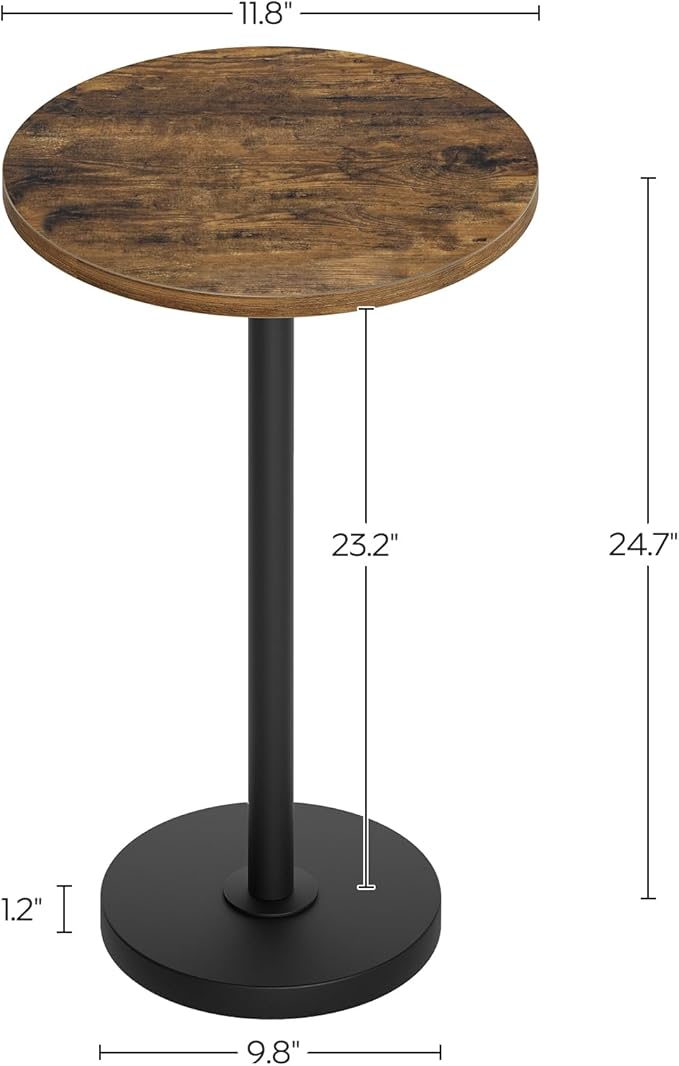 Round Side End Table for Small Spaces, Pedestal Style Martini Drink Side Table - Image 3