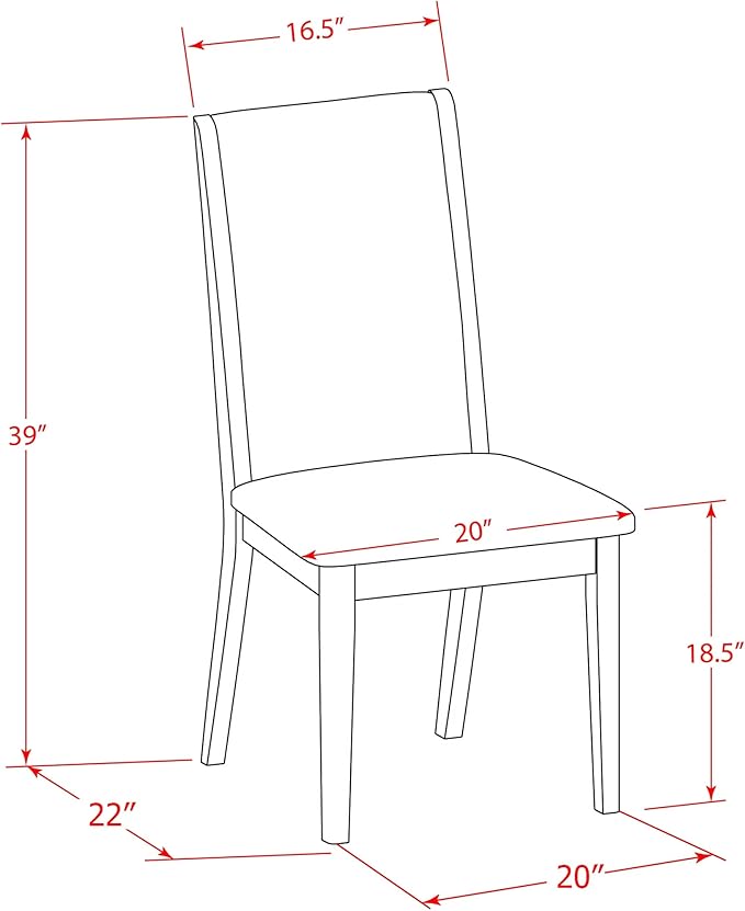 East West Furniture V027LA015-6 6 Piece Dining Room Set Contains a Rectangle - Image 20